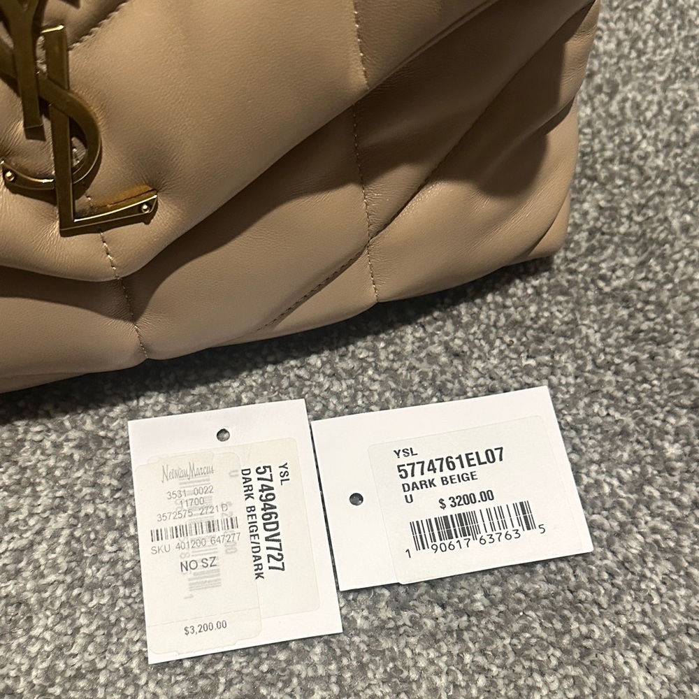 Yves Saint Laurent LouLou Puffer Small Bag - Dark Beige - Picture 3 of 13